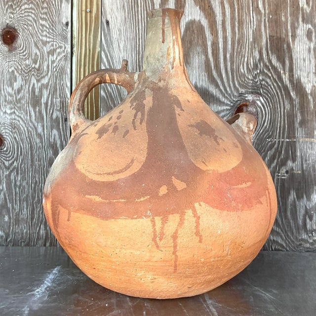 Late 20th Century Vintage Monumental Terracotta Painted Urn For Sale - Image 5 of 7