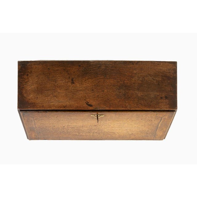 Small English Oak Secretaire, 1700s For Sale - Image 9 of 13