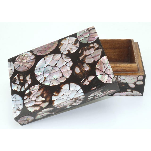 Wood R & Y Augousti France Abalone Inlaid Ebonized Wood Box For Sale - Image 7 of 12