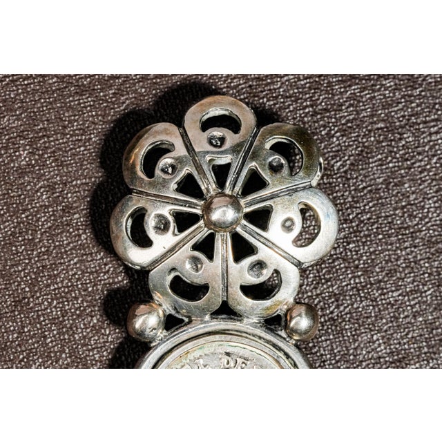 Unique Maltese Silver Desk Set Inset Antique Malta Tari Coin Letter Opener and Ink Blotter For Sale - Image 10 of 18