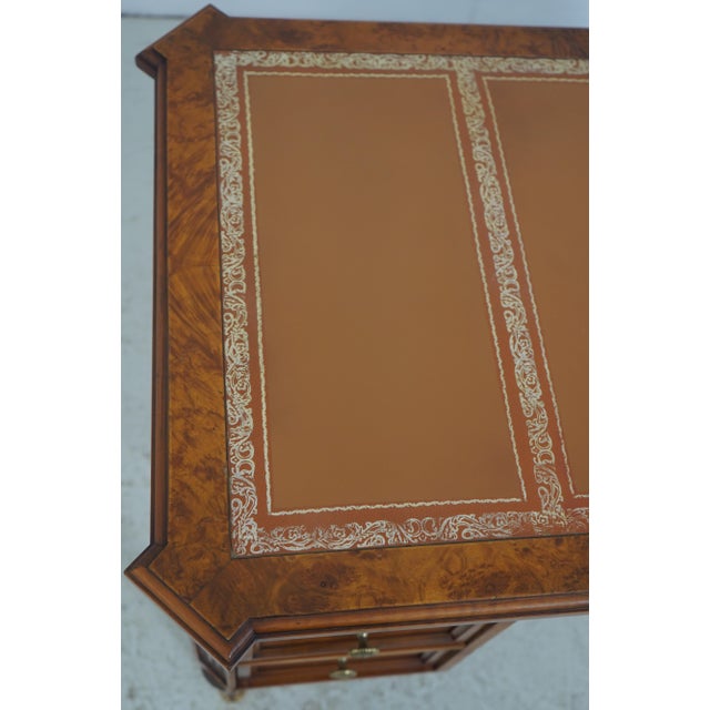 Italian Small Leather Top Walnut Writing Desk For Sale - Image 13 of 16