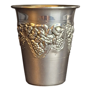 Vintage Hazorfim Sterling Silver Kiddush Cup Grape Motif Gold Wash Interior 47g
