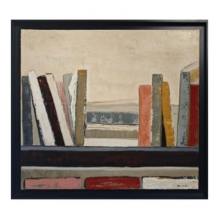 Composition Litteraire, Abstract Oil Painting, Contemporary, Frammed by Sophie Dumont For Sale