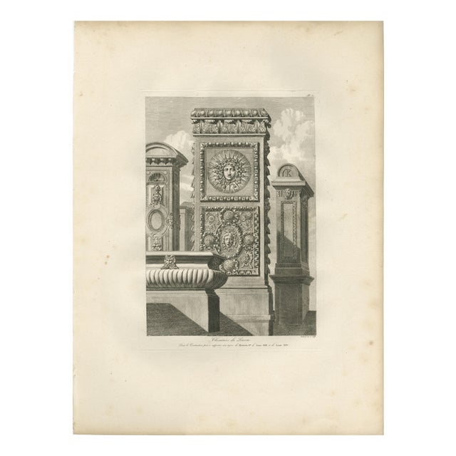 Louis-Pierre Baltard, Louvre Chimney Ornament, 1803, Paper For Sale