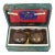 Vintage Chinese Shi-Lou Stone Stress Balls or Boading Baoding Balls Pair or Set in Silk Fabric Covered Box For Sale