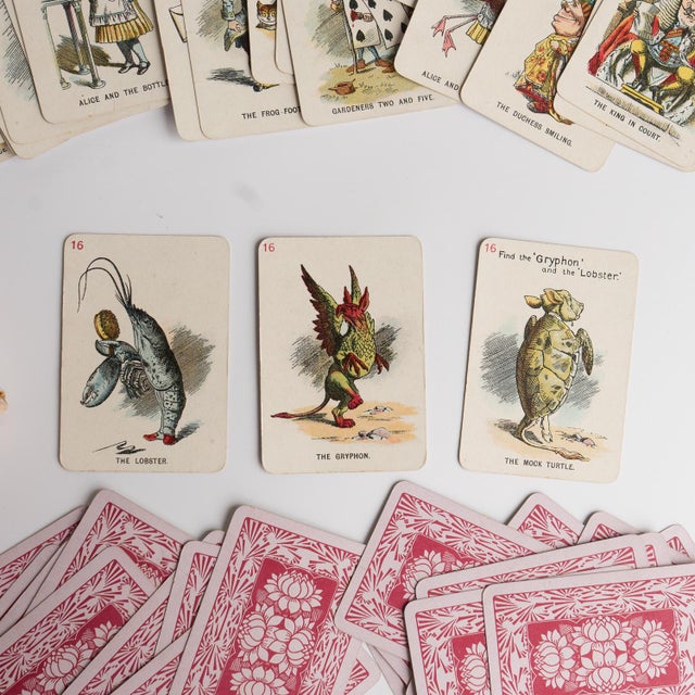 Illustration Antique Alice in Wonderland Playing Cards Game by Thomas De La Rue & Co For Sale - Image 3 of 18