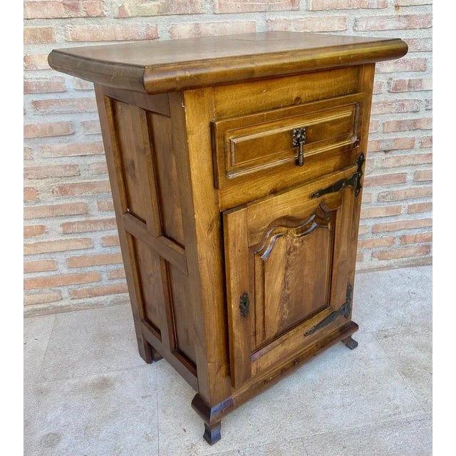 1930s Spanish Walnut Chest with Drawer and Door, 1930s For Sale - Image 5 of 13
