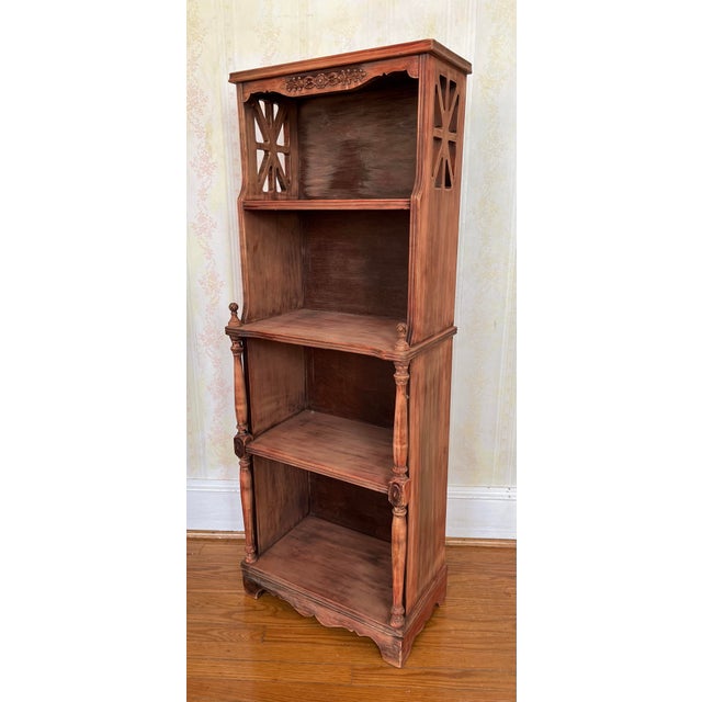 Antique Petite Mahogany 4 Tier Bookcase French County For Sale - Image 4 of 4