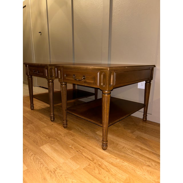 Mersman Vintage Mersman 3-Piece Walnut Table Set- Coffee Table & 2 End Tables For Sale - Image 4 of 11