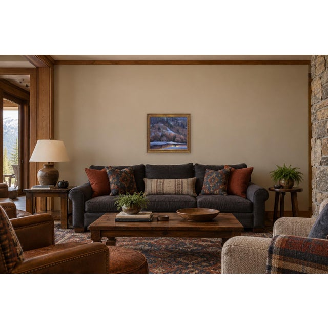 When the River Speaks by Seth Winegar | Oil on Panel Winter River at Dusk For Sale - Image 9 of 10