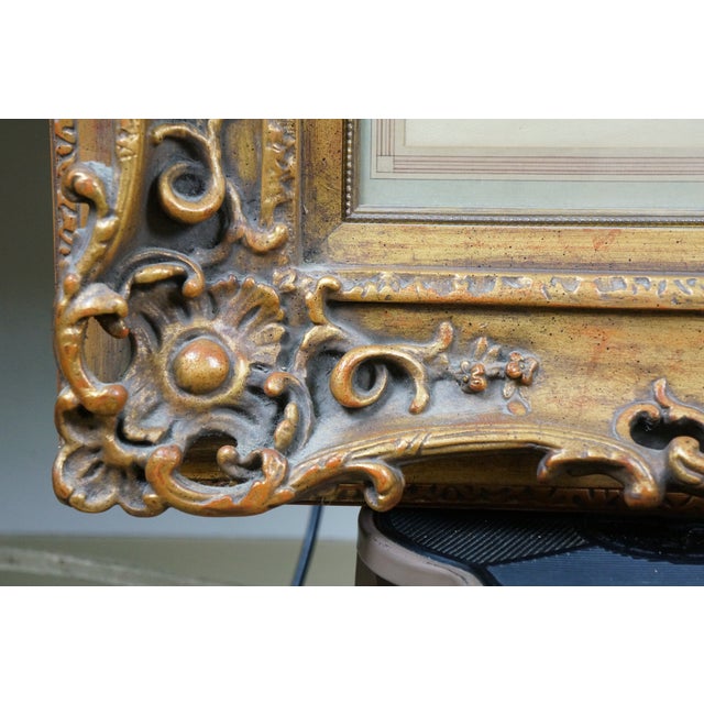 Printmaking Materials Antique Italian Baroque Madame La Princesse De Lamballe Lithograph Print Framed For Sale - Image 7 of 11