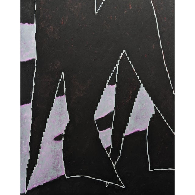 Emmanuel Araujo "Cormorant" Contemporary Purple & Black Geometric Abstract Bird Painting, 2023 For Sale In Houston - Image 6 of 8