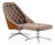 Milo Baughman for Thayer Coggin Mid Century Walnut and Chrome Tufted Lounge Chair and Ottoman For Sale