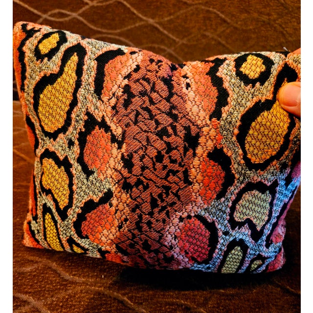 this is an amazing little pillow filled with down and feathers, small but packs a lot of punch, this fabric is rare in...
