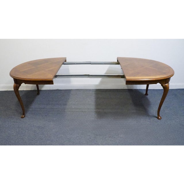 Thomasville Furniture Fisher Park Collection 99" Oval Dining Table W. Basket Weave Parquet Top 24921-752 For Sale In Kansas City - Image 6 of 12
