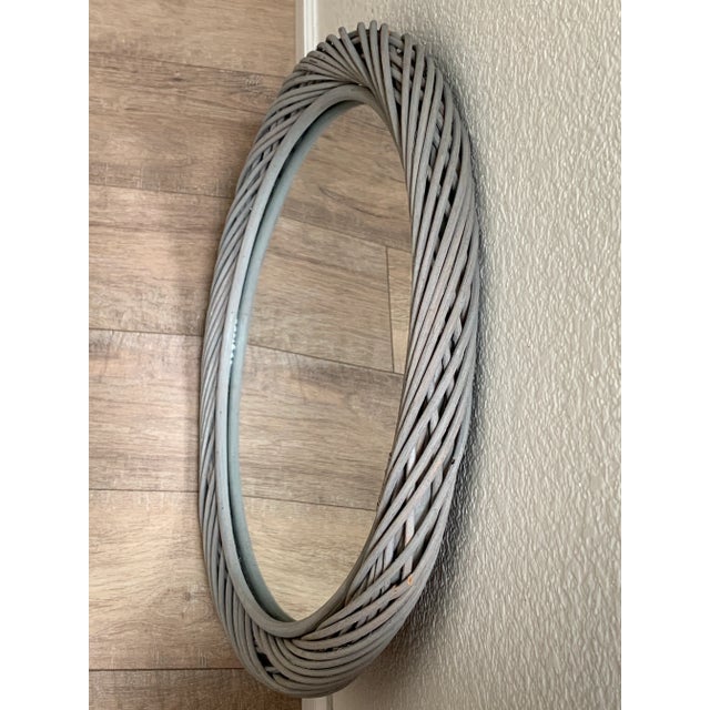 Vintage Rustic Round Wood Wall Mirror For Sale In Sacramento - Image 6 of 7