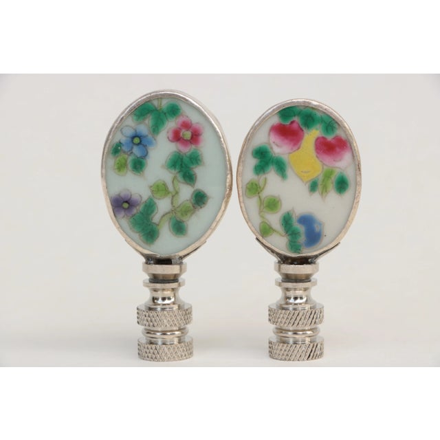 Chinese Porcelain Fragment Lamp Finials - a Pair For Sale - Image 4 of 4