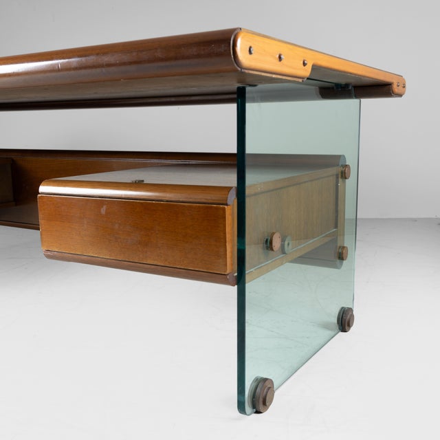 Large Desk in Brass and Cut Crystal by Fabio Lenci, 1960s For Sale - Image 6 of 16