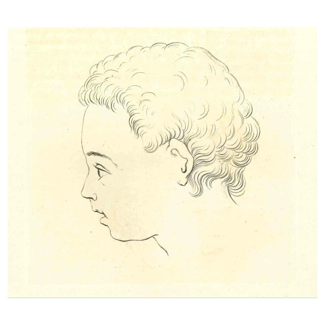 Thomas Holloway, Profile of Boy, Original Etching, 1810 For Sale