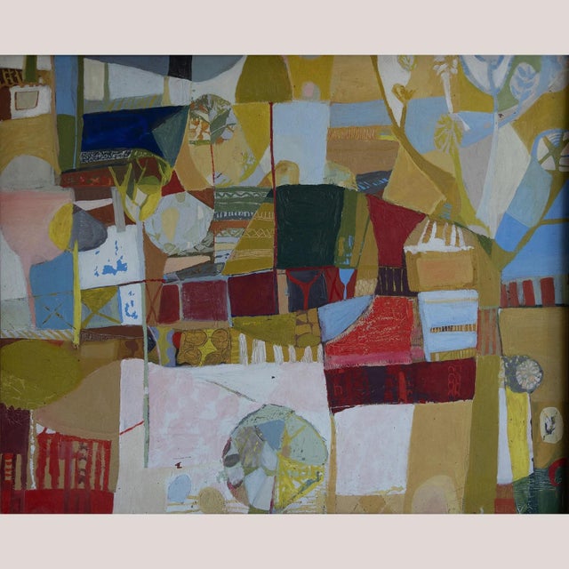 Lita, Large Abstract Composition, 1980s, Oil on Board, in Good conditions. Designed 1980 to 1989
