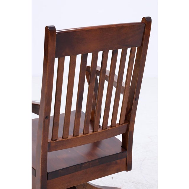 Antique Wooden Swivel Office Chair For Sale - Image 11 of 15