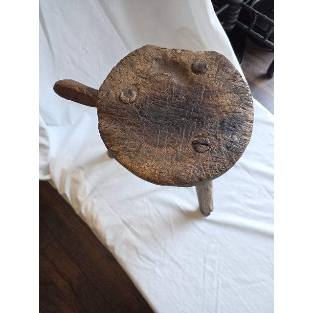 1960s Rustic Mexican Milking Stool For Sale - Image 5 of 8
