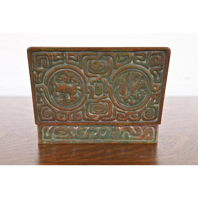 Tiffany Studios New York Zodiac Patinated Bronze Box, Circa 1910 For Sale In South Bend - Image 6 of 12