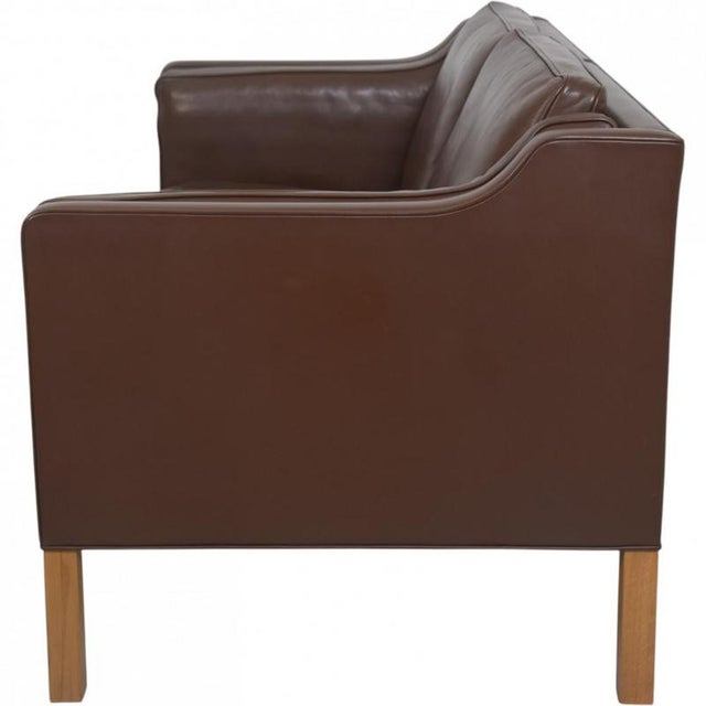 2212 2-Seater Sofa in Brown Leather by Børge Mogensen, 2002 For Sale - Image 15 of 18