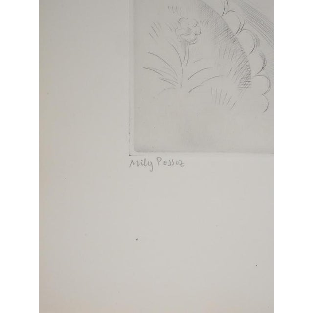 Modern Mily Possoz, Family with a Cat, Original Signed Engraving For Sale - Image 3 of 10