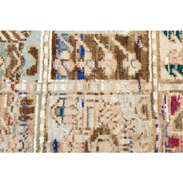 1940s Vintage Wool Rug in Earthy Neutrals & Vibrant Accent Motifs For Sale - Image 5 of 10