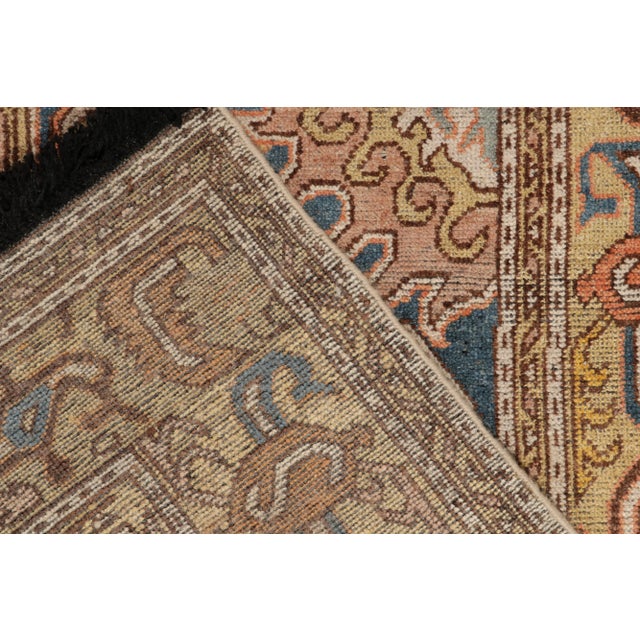 Tribal Style Rug in Blue & Gold Geometric Floral Pattern by Rug & Kilim For Sale In New York - Image 6 of 7