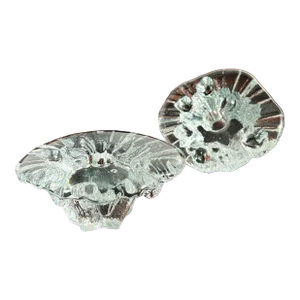 Vintage Scandinavian Art Glass 'Ice' Candle Holders by Tapio Wirkkala for Iittala - a Pair