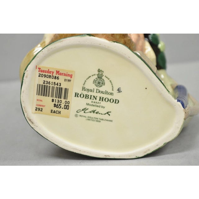 Vintage 1959 Royal Doulton Robin Hood D6527 Porcelain Toby Character Jug Mug For Sale - Image 10 of 12