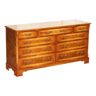 Burr and Burl Walnut Sideboard with Drawers For Sale