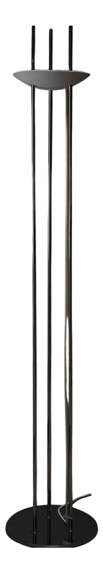 Vintage Three Rod Chrome Floor Lamp with White Bowl Shade, 1980