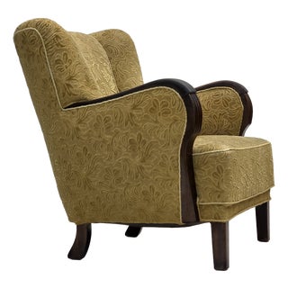 Vintage Danish Lounge Chair in Dark Beech, 1950s For Sale