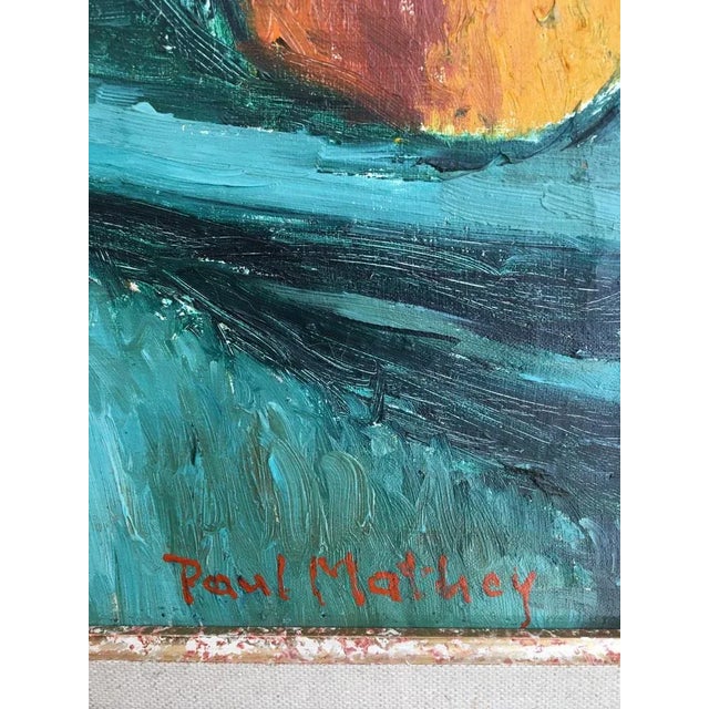 Modern Paul Mathey, Nature Morte aux Pensées, Oil on Canvas, Framed For Sale - Image 3 of 5