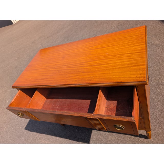 Vintage Hepplewhite Mahogany Commode Chest of Drawers With Stenciling For Sale - Image 10 of 14