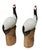 Asian Pair of Vintage Asian Glazed Ceramic Red-Crowned Crane Statues For Sale - Image 3 of 12