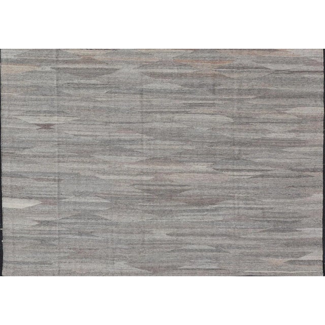 Modern Kilim Rug by Keivan Woven Arts, Hand-Woven Wool 9'0 X 11'8 For Sale - Image 9 of 13