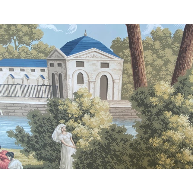 Monuments of Paris, Hand-Painted Wallpaper For Sale - Image 10 of 12