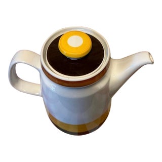 Vintage 1970s Rorstrand Fokus Pattern Coffee/ Tea Pot For Sale