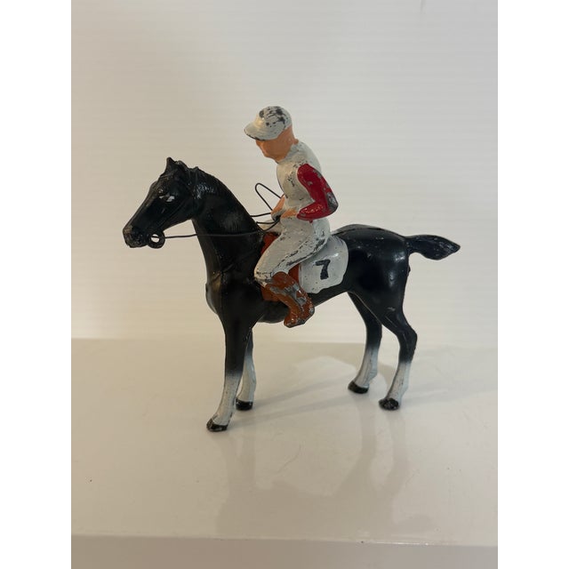Vintage American Cast Metal Racehorse & Jockey Figures — Set of 3 — Made in u.s.A. For Sale - Image 10 of 12