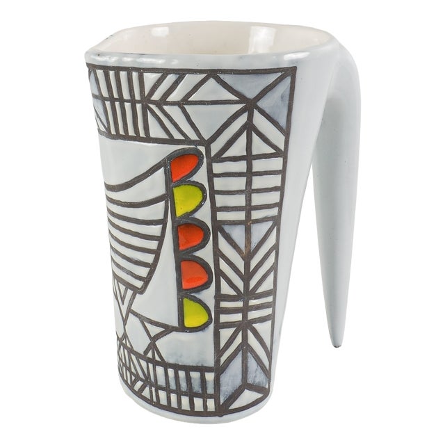 Dove Grey Ceramic Pitcher by Roger Capron, 1950s For Sale