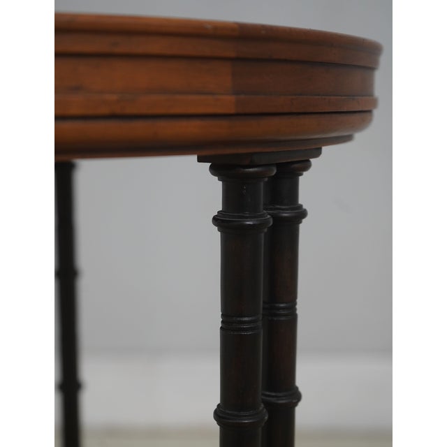 Brown Baker Faux Bamboo Round Accent Table For Sale - Image 8 of 14