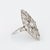 Antique Edwardian Diamond Ring Sz 5 Platinum Navette Cocktail Fine Heirloom For Sale - Image 4 of 6