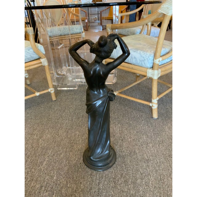 Art Deco Bronze Women Statue For Sale - Image 3 of 3