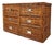 Vintage Woven Rattan Wicker Campaign Dresser For Sale