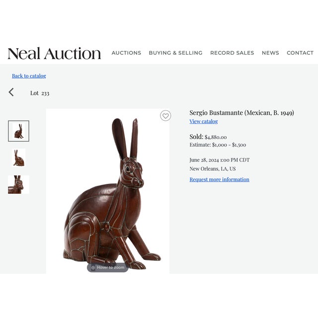 Brass Monumental Sergio Bustamante Brass Welded "Conejo" Rabbit Hare Sculpture For Sale - Image 8 of 8