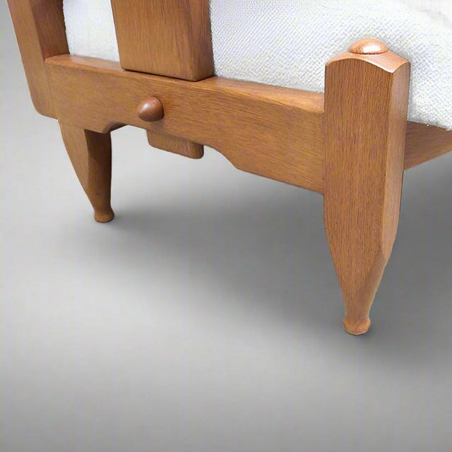 1960s Modernist Oak Sofa Designed by Guillerme et Chambron For Sale - Image 9 of 10